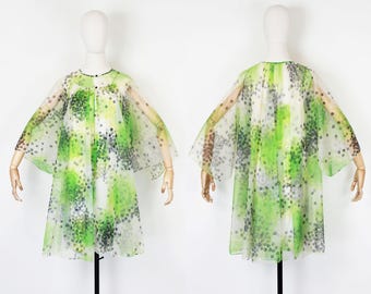 Vintage 60er Jahre Seidenkleid / 1960er Jahre Seidenkleid / Pünktchenkleid / transparentes Seidenkleid / VANITY FAIR Seidenkleid / Frühlingskleid