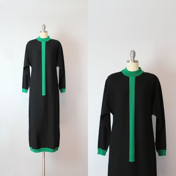 vintage colorblock knit dress / 1980s BERN CONRAD