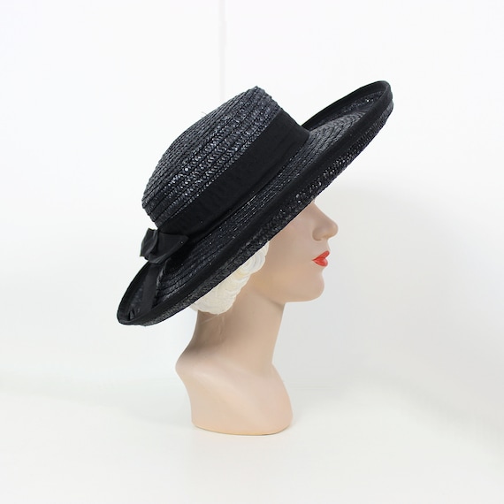 vintage sun hat / 1980s straw summer hat / wide br