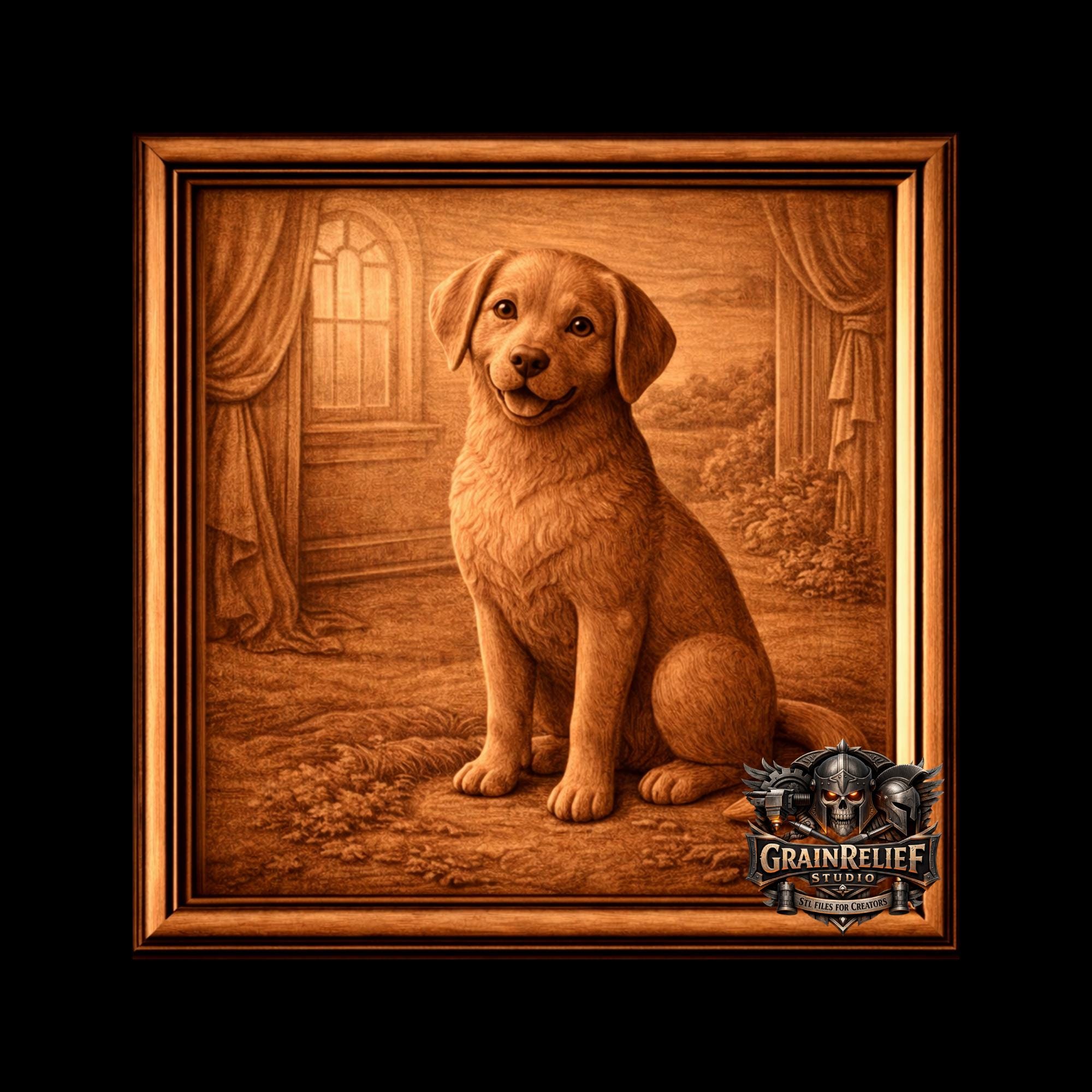 Dog STL File for CNC Carving | Labrador Style Dog Relief 3D Model | Pet ...