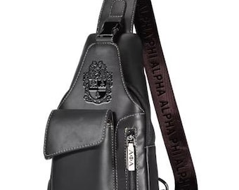 Black Alpha 100% Genuine Leather Sling Bag-FREE SHIPPING