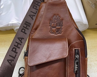 Brown Alpha 100% Genuine Leather Sling Bag-FREE SHIPPING