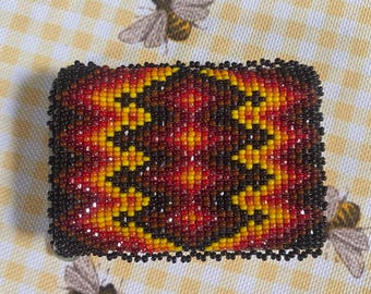 Native American hand beaded belt buckle