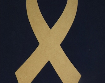 Unfinished Wooden Cancer Awareness Ribbon