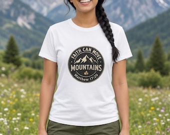 Faith Can Move Mountains Shirt, Matthew 17:20 Mustard Seed Tee, Christian Hiking Sweatshirt, Christmas Gift for Her