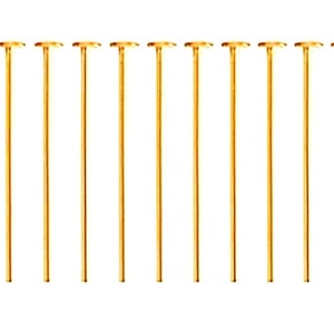 10 Pcs Gold Filled 14K Head Pins 1/2 inch 0.5 inch Gold Filled 14Kt Head Pins 24 Gauge image 2