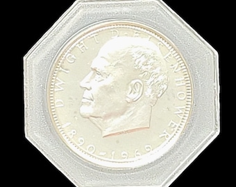 1969 Franklin Mint The Dwight D. Eisenhower Memorial Silver Proof Coin Medal