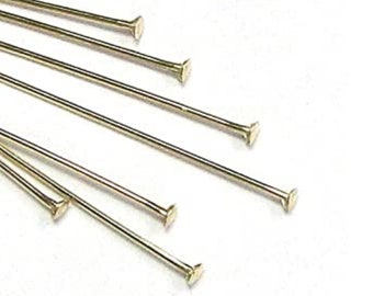 10 Pcs Gold Filled 14K Head Pins 1/2 inch (0.5 inch) Gold Filled 14Kt Head Pins 24 Gauge