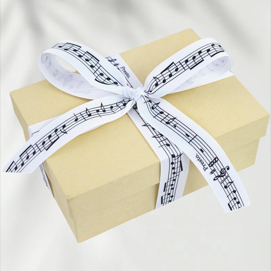 Note With A Ribbon Music Note Ribbon Piano Sheet Ribbon 10mm 16mm 25mm 38mm, Black White ...