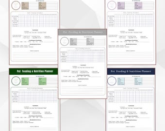 2026 Pet Nutrition Log & Daily Feeding Schedule - Digital Dog Meal Tracker - Professional Animal Food Diary and Kitten Diet Guide PDF