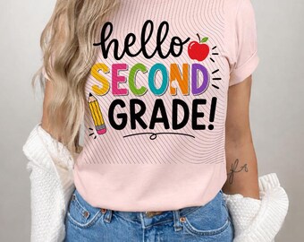 Hej andra klass-teamet PNG: Årskurs 2 tillbaka till skolan elev lärare klassrum png Retro skolbarnsdesign (digital nedladdning)