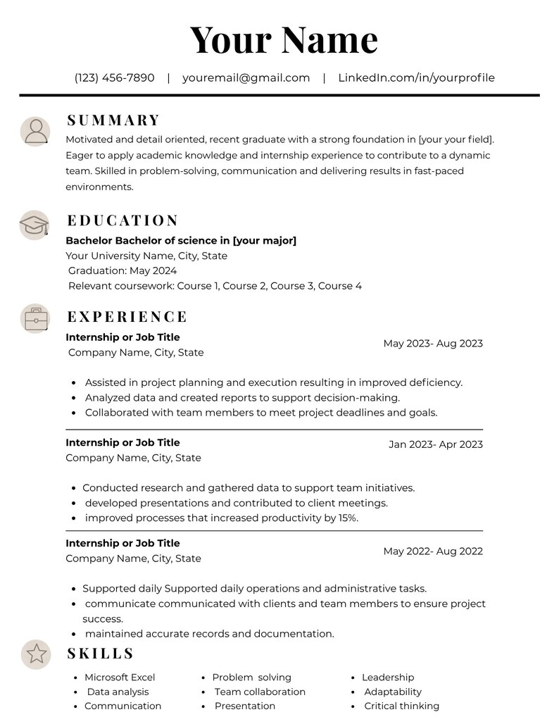 ATS Resume Template Bundle | 5 Editable Canva CV Templates (digital ...
