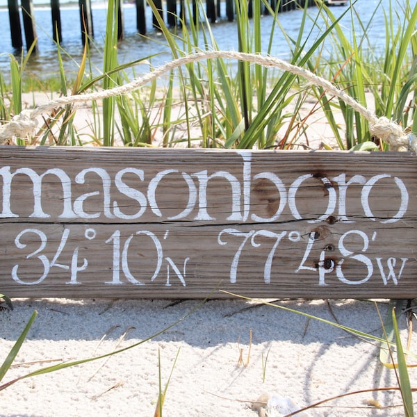 CUSTOM latitude and longitude sign of your favorite location- beach, home, vacation, honeymoon