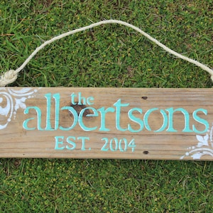 Reclaimed Wood Custom Family Last Name Sign with Date of Establishment image 4