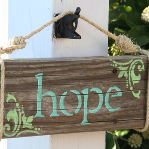 Hope Sign, painted on reclaimed wood, painted custom for you image 3