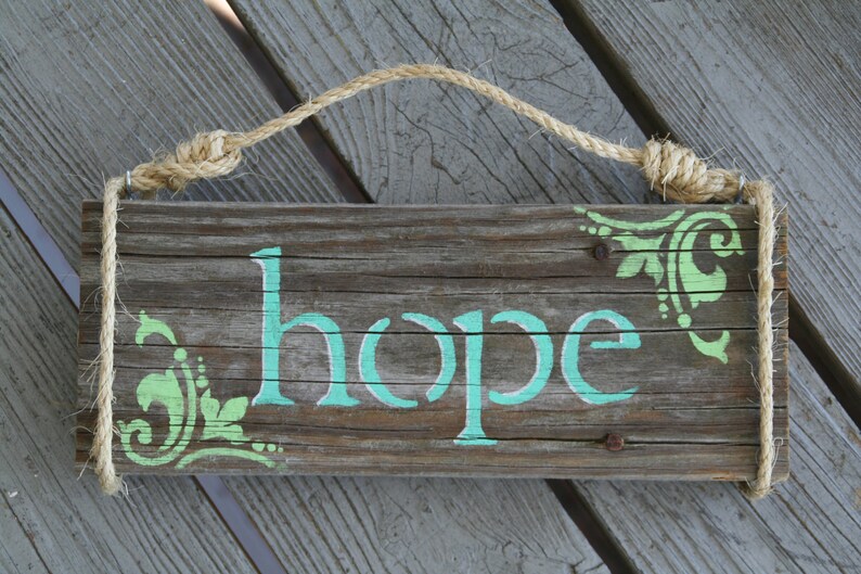 Hope Sign, painted on reclaimed wood, painted custom for you image 2