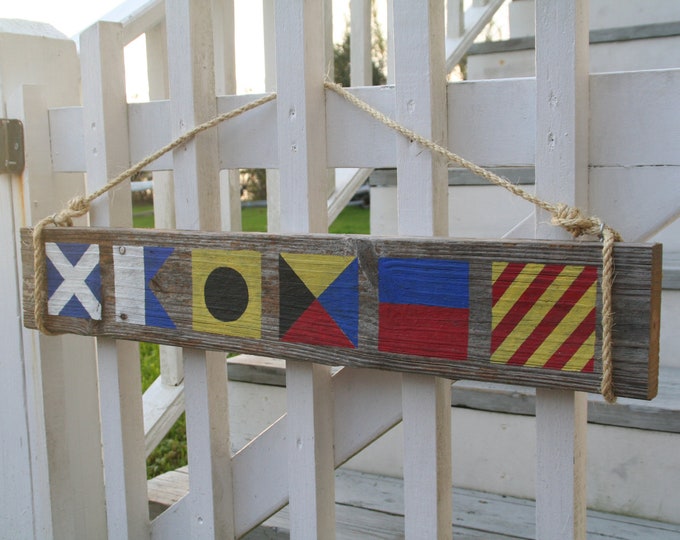 Custom Nautical Flag Sign Name With 6 Letters Personalized Etsy