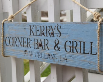 CUSTOM Bar Sign, Man Cave sign, or Housewarming sign, made from reclaimed wood