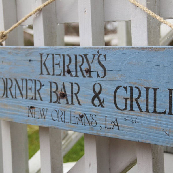 CUSTOM Bar Sign, Man Cave sign, or Housewarming sign, made from reclaimed wood