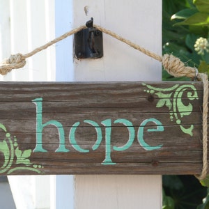 Hope Sign, painted on reclaimed wood, painted custom for you image 1