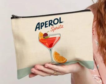 Personalized Cocktail Cosmetic Bag, Summer Holiday Jewelry Organizer, Cute Travel Zipper Pouch, Bridesmaid Gift,Tropical Drinks Toiletry Bag