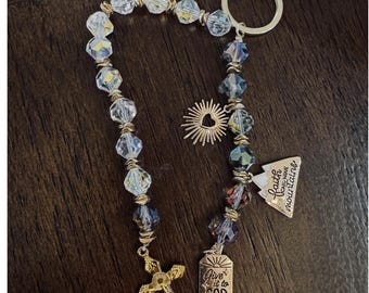 Llaveros del Rosario de la Década Católica Personalizados hechos a mano, Regalos Religiosos / Llaveros de Denarios Hechos a Mano Personalizados, Regalos Religiosos