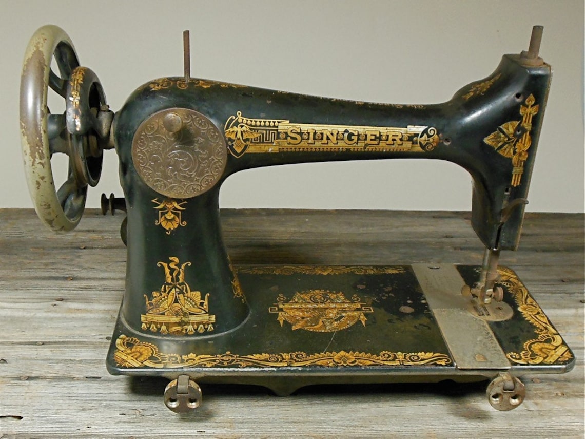 Antique Singer Sewing Machine 1901 Model 27 Sphinx Design Etsy