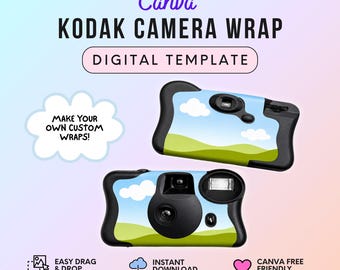 Kodak FunSaver Disposable Camera Wrap Canva Template, Printable Camera Label, Editable Drag & Drop, DIY Film Camera Cover, Digital Download