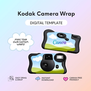 Kodak FunSaver Disposable Camera Wrap Canva Template, Printable Camera Label, Editable Drag & Drop, DIY Film Camera Cover, Digital Download