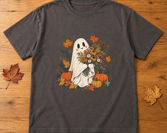 Floral Ghost Shirt, 4 Cozy Halloween Designs, Reading Nurse Teacher Options, Comfort Colors Tee