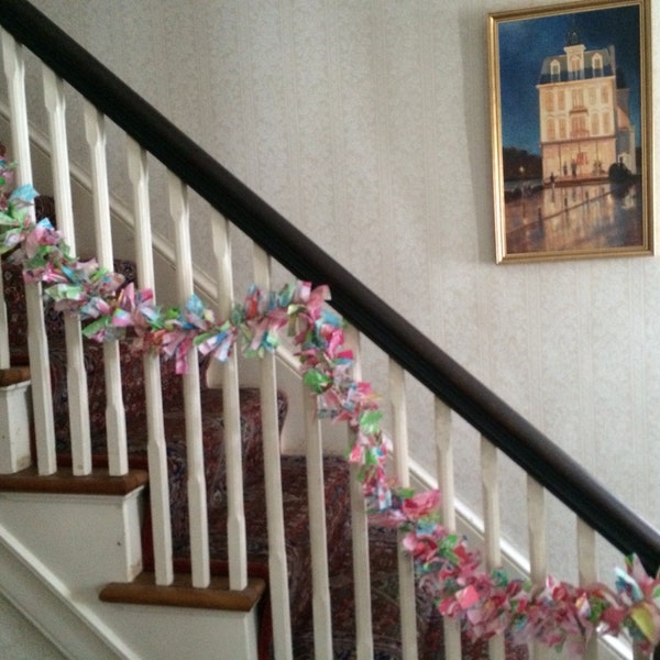 Garland made with Lilly Pulitzer fabric, 6' long