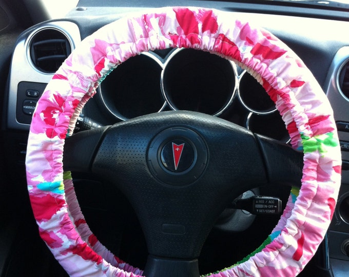 Padded Steering Wheel Cover Made With Lilly Pulitzer Fabric Etsy