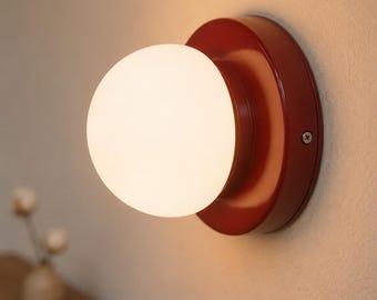 Kleurrijke wandkandelaar, macaron-wandlamp met ronde glazen kap, nordic bedlampje voor slaapkamer, hal, kinderkamer en woonkamer