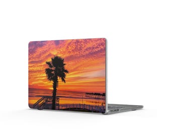 Sunset Palm Beach Scene MacBook Case | Matte Laptop Cover