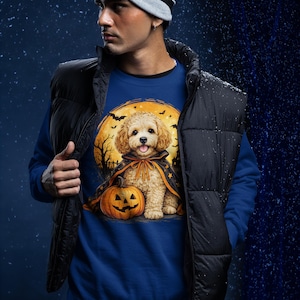Cockapoo Halloween Sweatshirt | Dog Pumpkin Moon Costume Pup