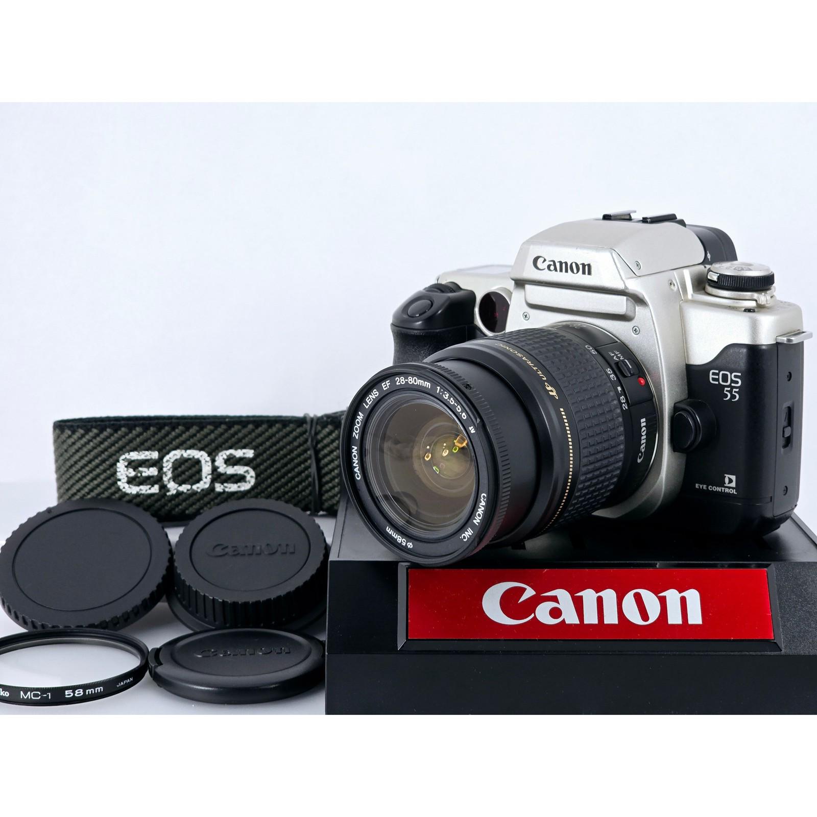 Vintage Near Mint Canon Eos 55 35mm Film Camera Ef 28-80/F3.5-5.6