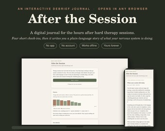 Debriefingstool voor therapiekater | Interactief posttherapiedagboek | Zenuwstelselverhaal + tracker | Werkt offline