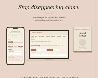 Avoidant Attachment Tracker, Interactive Workbook, Somatic Healing Tool, Dismissive Avoidant Journal | Behind the Wall