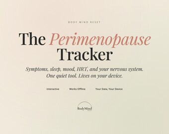 Perimenopauze-tracker | Symptomen, slaap, stemming, HST-logboek (interactieve download)