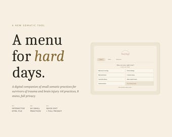 Somatic Self-Care Practices for Trauma Survivors | Interactive HTML Tool (Digital Download)