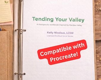 Prendersi cura della propria valle / Guida di auto-aiuto ispirata a Stardew Valley / PDF stampabile / Quaderno di riflessione guidata