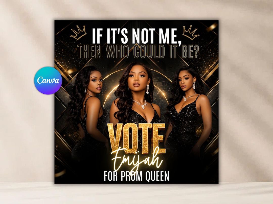 Vote Prom Queen Flyer Template | Canva Editable Homecoming Campaign ...