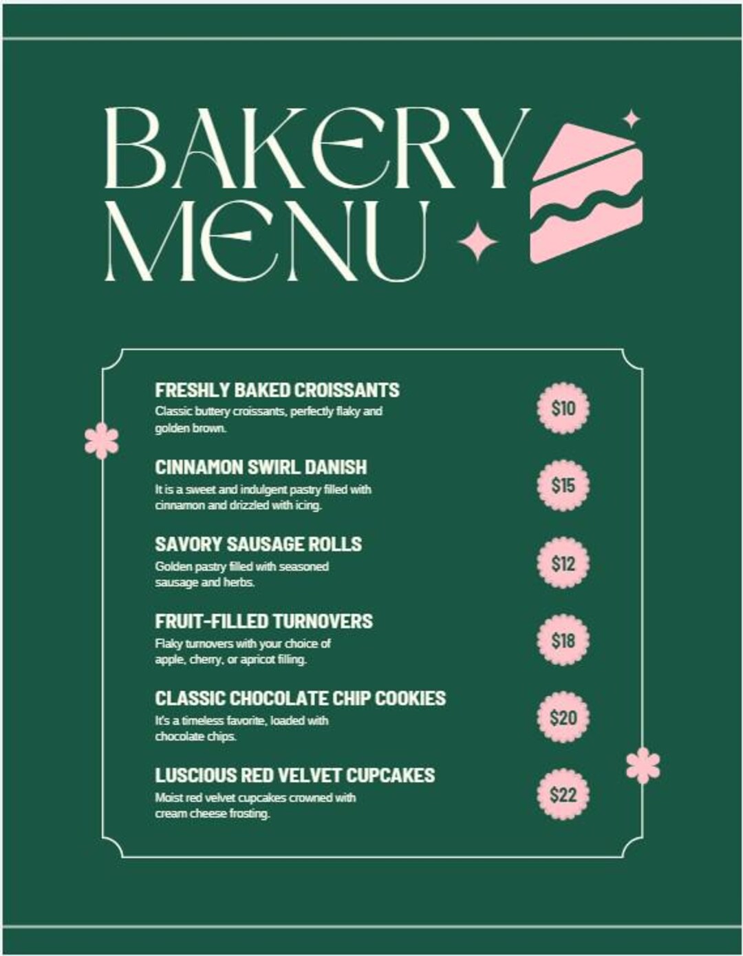 Editable Bakery Menu Editable Bakery Menu Template | Farmers Market, Cafe Price List (canva ...