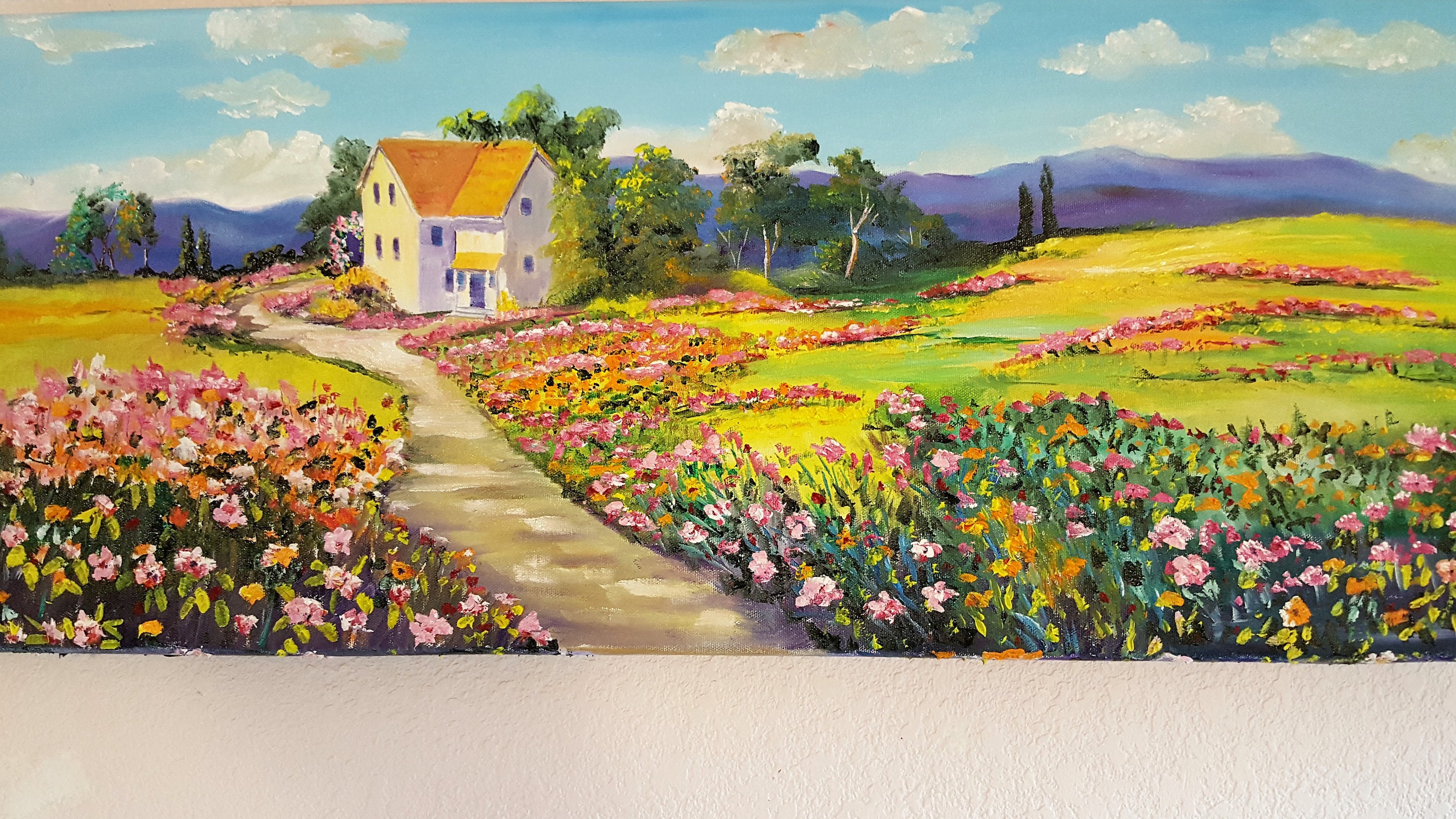 Juliette's House of Flowers, California Wine Country Landscape Oil