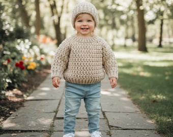 Unisex Ribbed Crochet Sweater Pattern PDF, Easy Crochet Pullover Pattern, Beginner Friendly Cozy Sweater I Tutorial Chunky Crochet Sweater