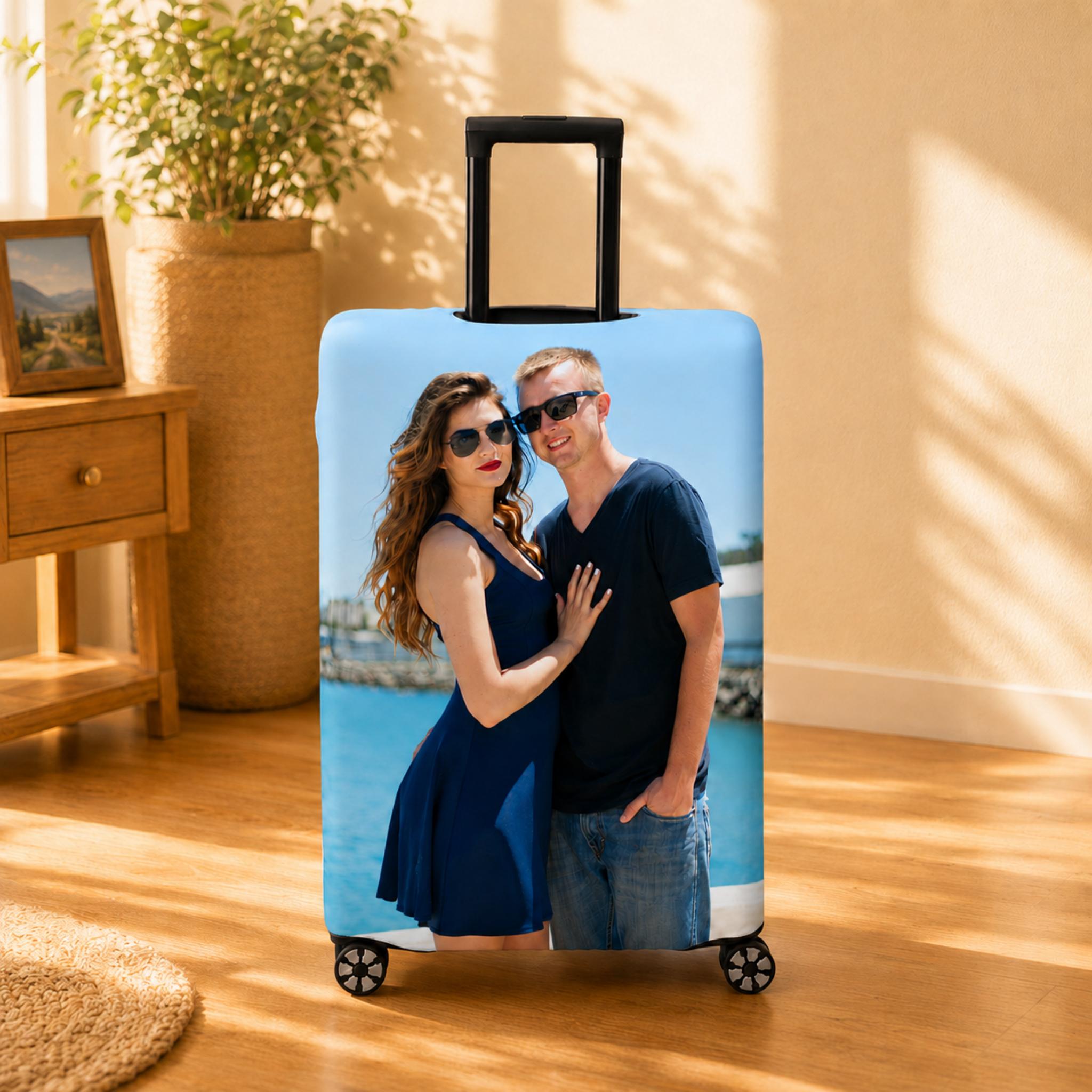 Custom Photo Luggage Cover,personalized Suitcase Wrap,customize Your ...