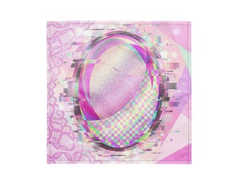ピンクのグリッチバンダナ