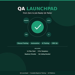 QA Launchpad: Complete QA-testcursus voor beginners – handmatig, geautomatiseerd, AI en klantrelatiebeheer