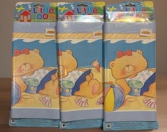 Seltene FOREVER FRIENDS Andrew Brownsword Tapete BORDER 1992 Teddybären Strand