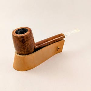 Pipa de tabaco de brezo completamente restaurada Lumberman con boquilla transparente